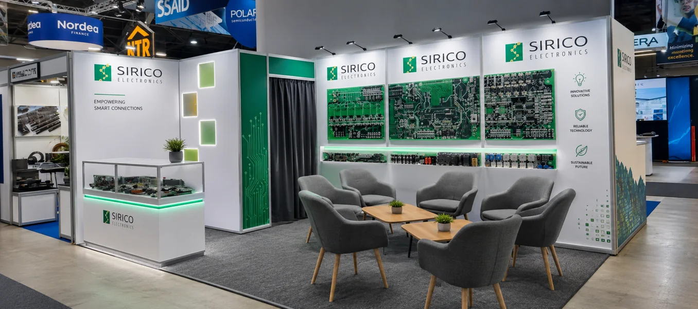 Sirico Electronicsin messuosasto Alihankintamessuilla